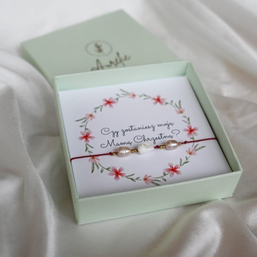 Bransoletka dla chrzestnej z perłami