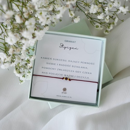 bransoletka na urodziny w styczniu - granat ; kamień urodzinowy styczeń