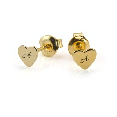 Zestaw: "Bransoletka z serduszkiem i grawerowaniem" + "Kolczyki z grawerem - serduszka" 