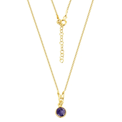 Naszyjnik z szafirem - pozłacany