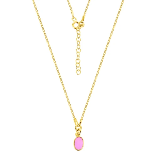 Naszyjnik z rubinem - pozłacany