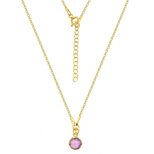 Naszyjnik z ametystem - pozłacany 