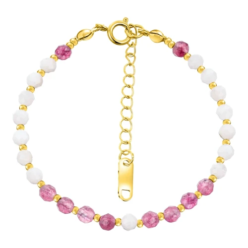 Bransoletka z kamienia księżycowego i turmalinu