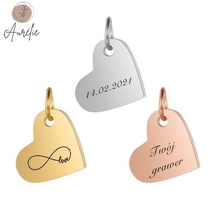 Zawieszka Serce 2 z grawerowaniem