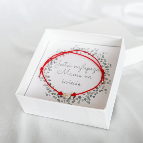Bransoletka dla mamy ze srebrnym serduszkiem i grawerem