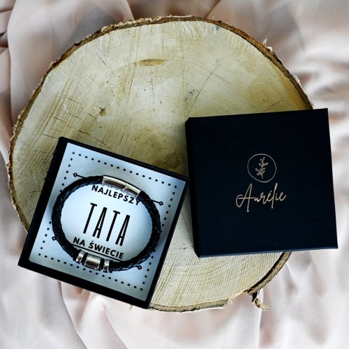 Pleciona męska bransoletka z grawerem